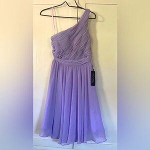 Elegant One-Shoulder Lavender Dress